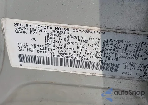 2002 Toyota Rav4 z USA, uszkodzony, nr VIN JTEHH20V026031084